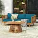 Option Teak Finish+Dark Teal Cushion