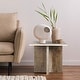 preview thumbnail 16 of 16, Venus 18.5" Contemporary Natural Marble Handmade T-Shaped End Table, Gray/Beige, by JONATHAN Y.