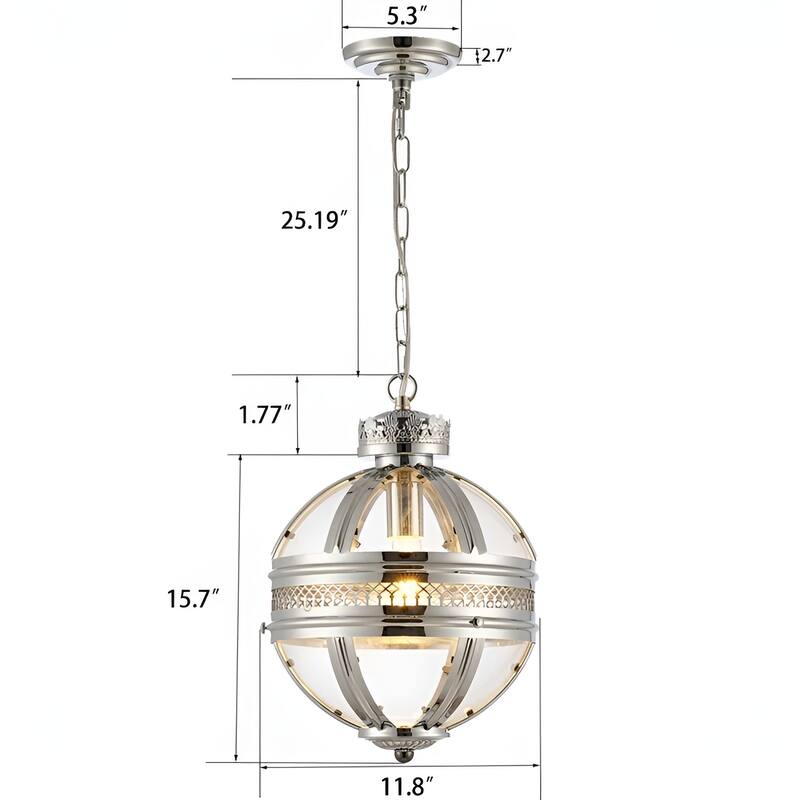 12 Inch Wide Mini Pendant Lamp 19th Century Victorian Style Globe Lantern