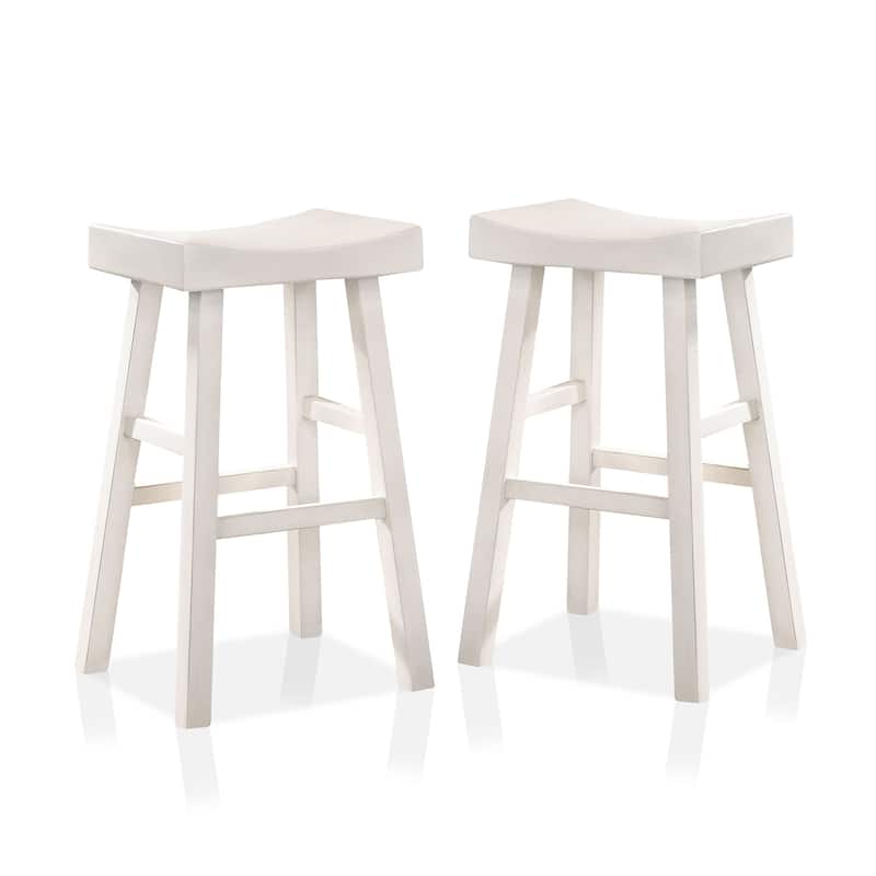 Howler Transitional 29-inch Saddle Stool (Set of 2) by Furniture of America - Antique White