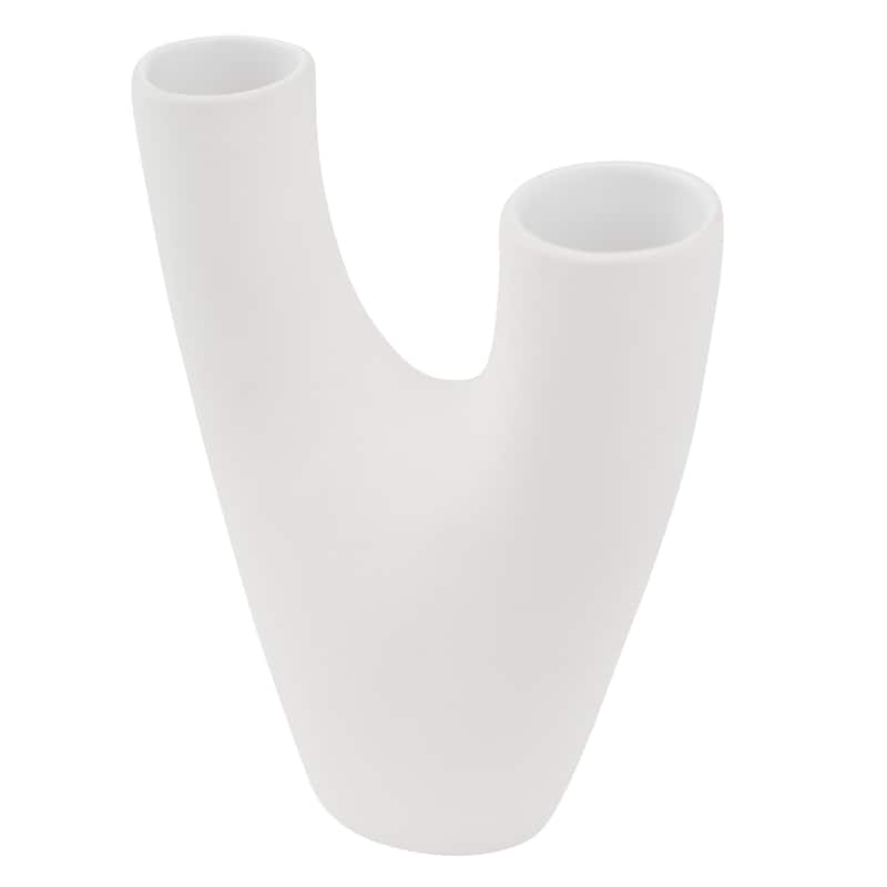 Renwil Avignon Indoor Ceramic Stoneware Small Vase, Matte Off-White