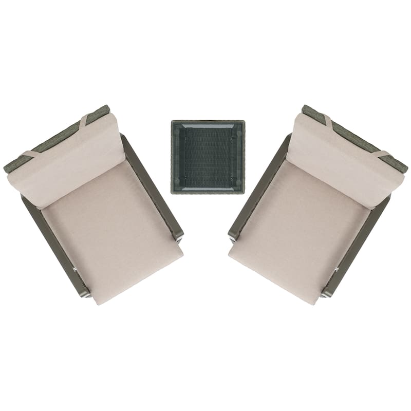 SAFAVIEH Outdoor Patio Furniture Herman Recliner 3-Piece Set - 22"W x 22"D x 42"H