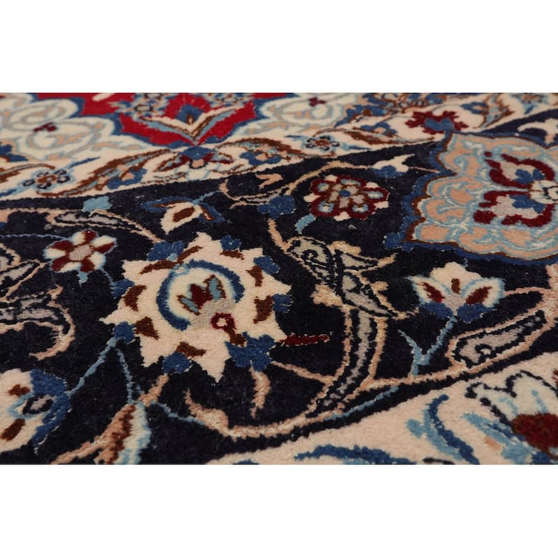 Red Wool & Silk Oriental Rug Hand Knotted Round 250 KPSI - 10' x 10'