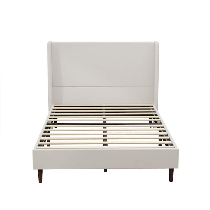 GDFStudio - Oliver High Back Soft Bed with 12-Slat Support and Plush Upholstery