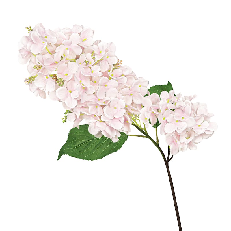 Set of 2 Deluxe Light Pink Artificial Cone Hydrangea Flower Stem Spray 34in - 35" L x 5" W x 5" DP