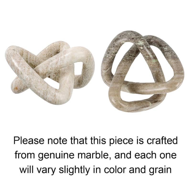 Decorative Marble Link Knot - 3.5"L x 3.5"W x 3.5"H