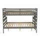 preview thumbnail 13 of 24, Twin XL Over Queen Bunk Bed with Ladder & Slat Support, Solid Wood Bunk Bed Frame with Safety Guardrail, Separated into 2 Beds