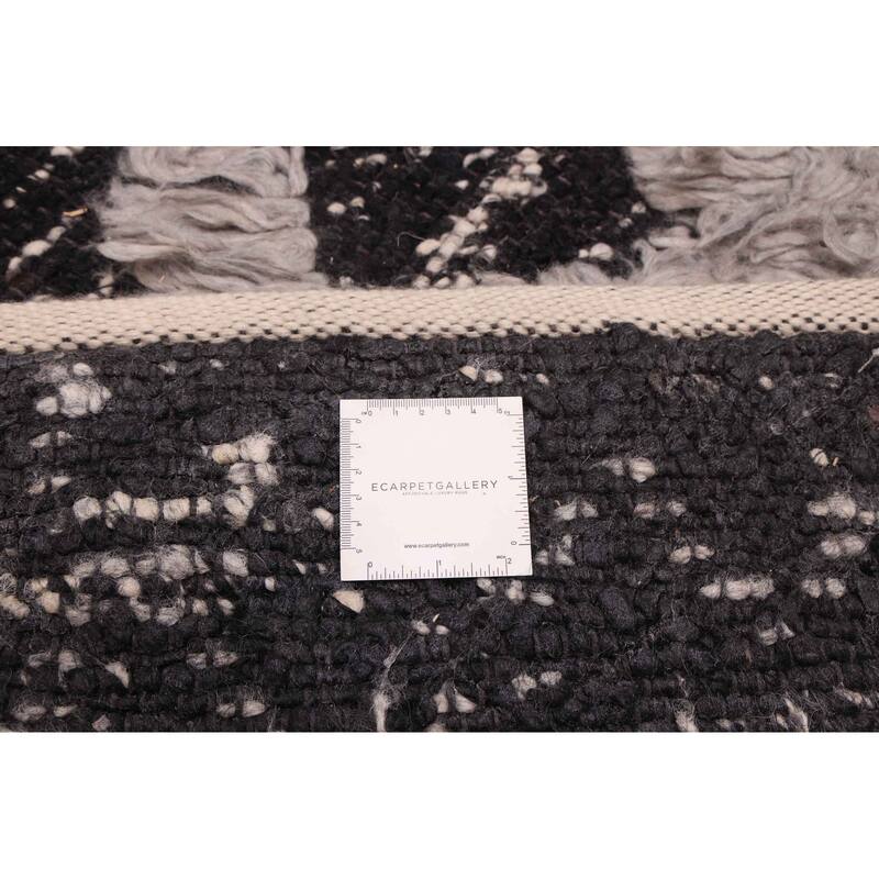 ECARPETGALLERY Hand-knotted Looma Black Wool Rug - 8'3 x 10'0