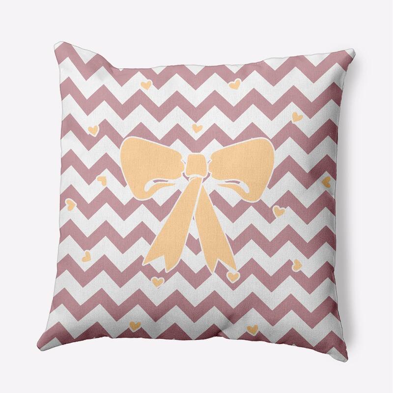 Chevron Bow Decorative Throw Pillow - Romantic Purple - 20" x 20"