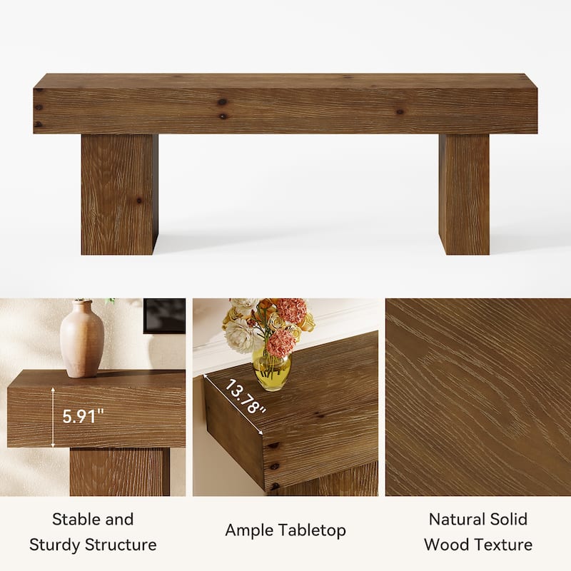 Solid Wood TV Stand for 55/60/65/75 Inch TVs, Entertainment Center Media Console Table for Living Room Bedroom