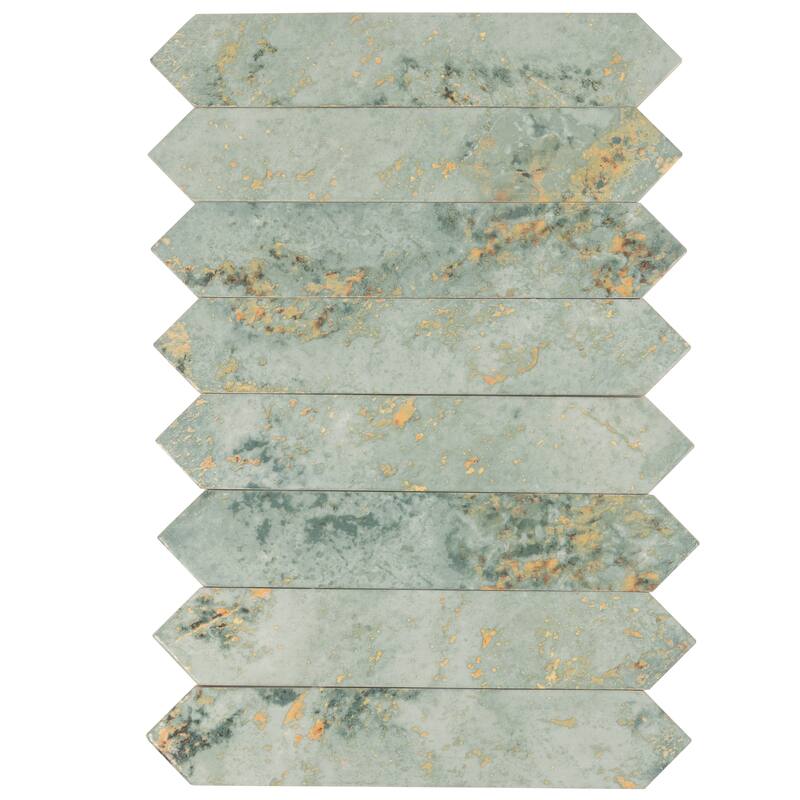 Apollo tile 2" x 10" Festa Glossy Moss Green Ceramic Tile (2.37 sq ft/case) - 23 Pack