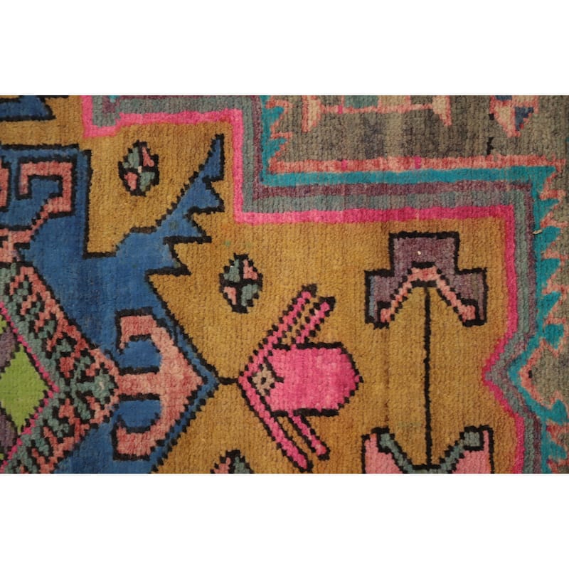 Hand Knotted Oriental 100% Wool Carpet Traditional Tribal Greys & Charcoal Ardebil Runner Rug - 9' 10'' X 3' 4''