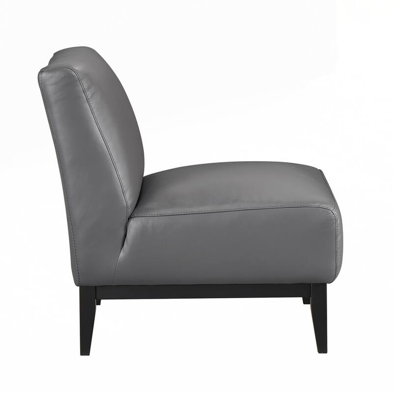 Upholstered Accent Chair Cushion Seat Back with Solid Wood Leg