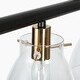 preview thumbnail 8 of 8, Carrall Modern 5-Light Black Linear Gold Chandelier Glass Island Lights for Dining Room - 38" L