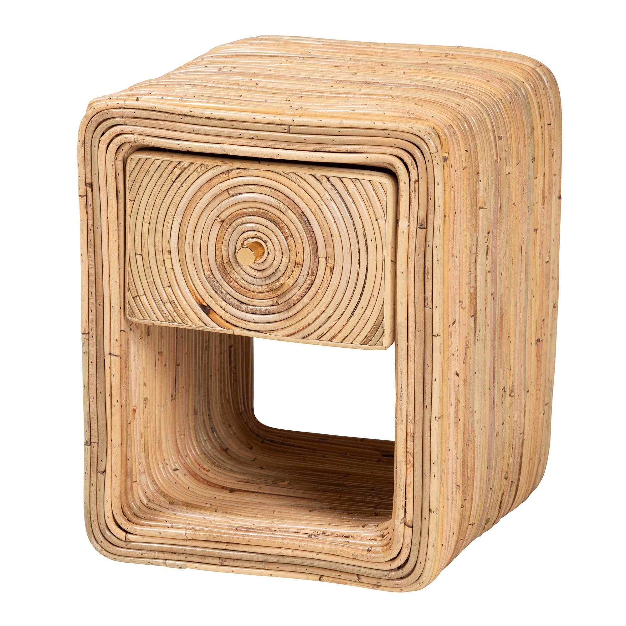 1Pc Glam Contemporary Style 2-Drawer Nightstand End Table with Mirror Plating Tapered Legs