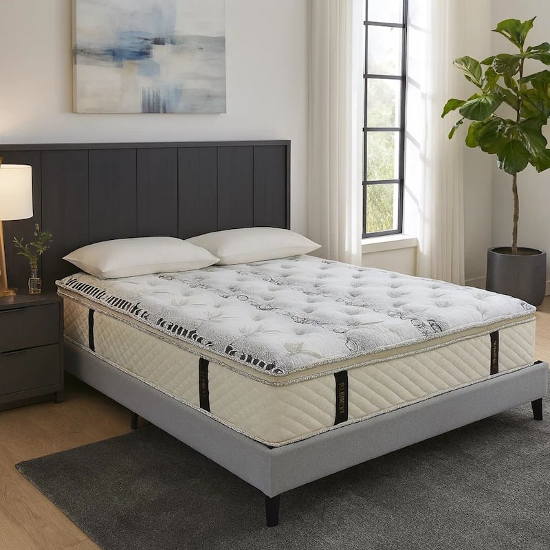 Ayu 12 Inch Pocket Coil California King Mattress, Bamboo Cotton Top, White