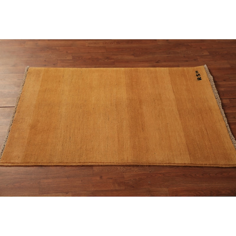 Gabbeh Oriental Rug Hand-Knotted Wool Carpet - 2'9" x 3'11"