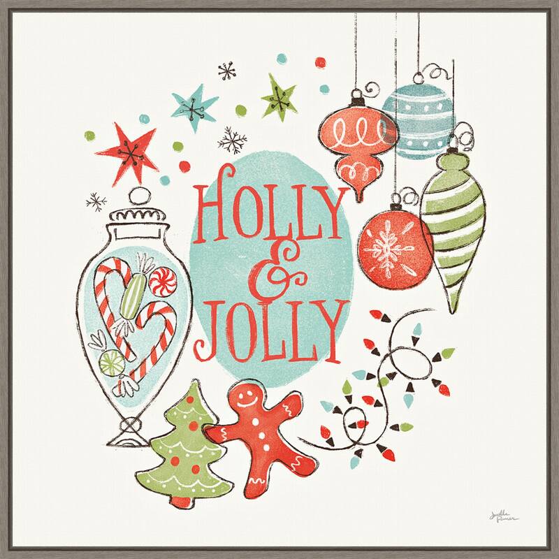 Retro Christmas IV by Janelle Penner Framed Canvas Wall Art