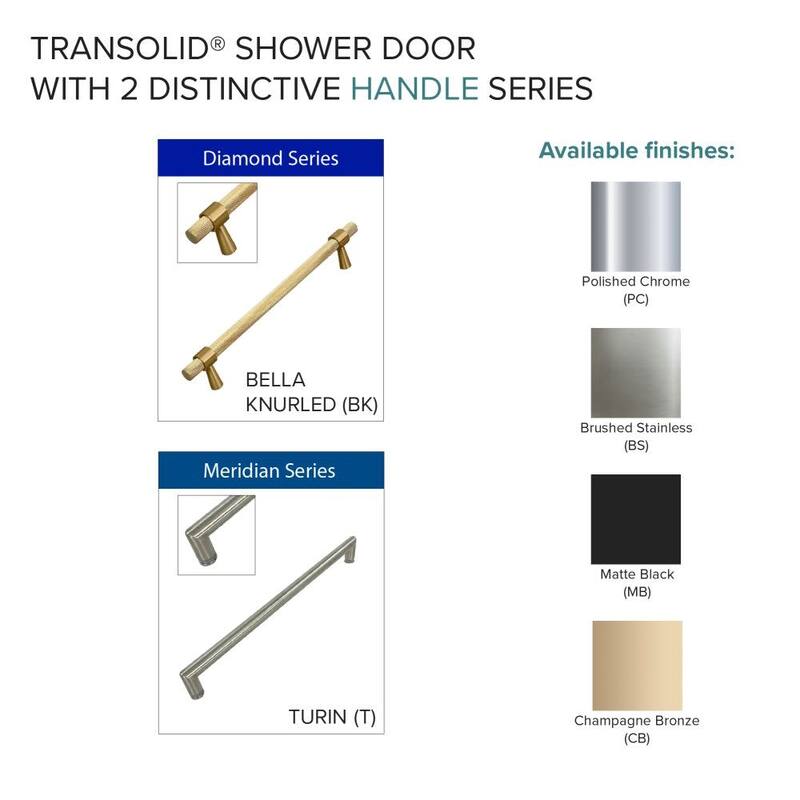 Transolid EHTB42307610C-BK Elizabeth 76" High x 42" Wide Hinged Semi