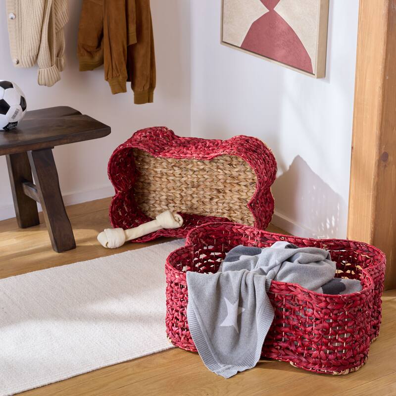 SAFAVIEH Roscoe Dog Bone Storage Basket Set of 2 (Fully Assembled). - 25"W x 17"D x 10"H