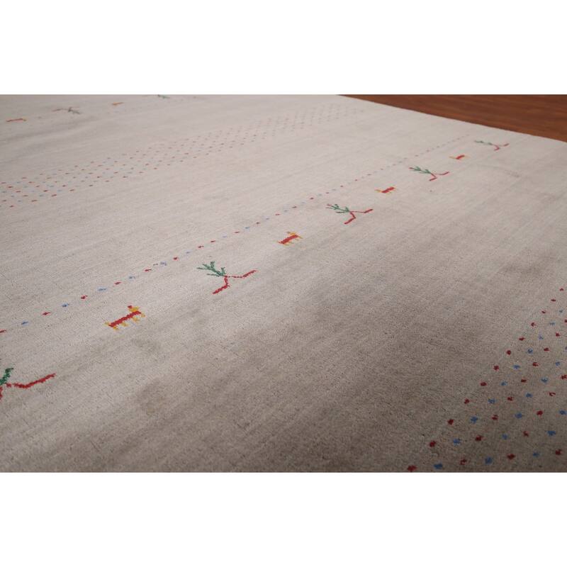 Tribal Gabbeh Indian Area Rug Handmade Wool Carpet - 6'8"x 9'7"