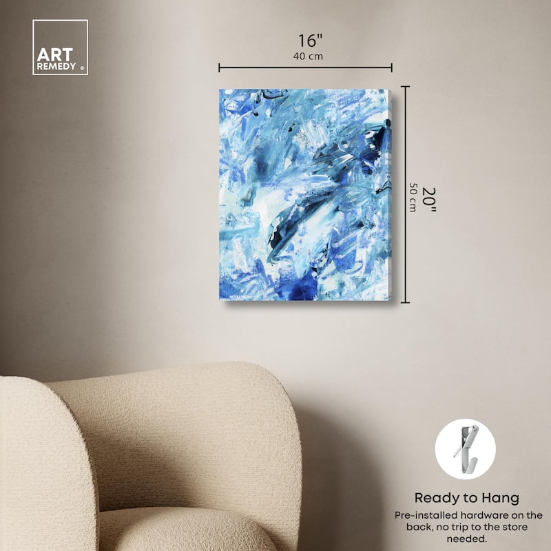 Impasto Blues Canvas by Art Remedy, Gallery Wrapped