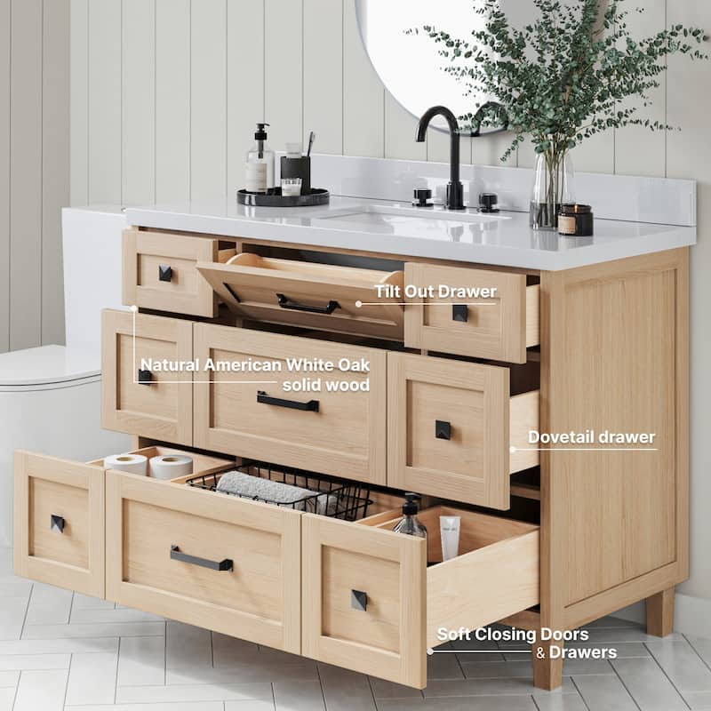 Ariel B49WQRVO Monroe 49" Free Standing Single Basin Vanity Set with
