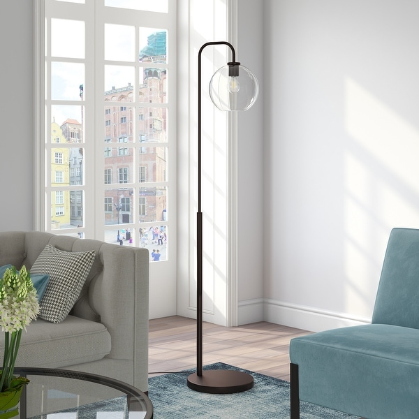 Harrison arc shop black floor lamp