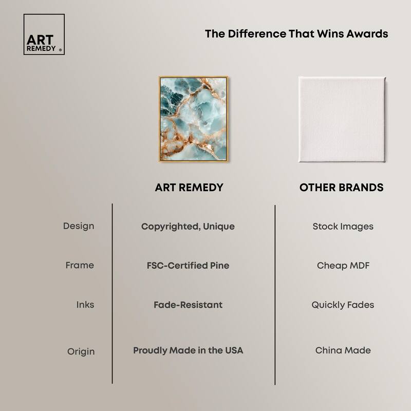 Teal Marble Majesty Canvas by Art Remedy