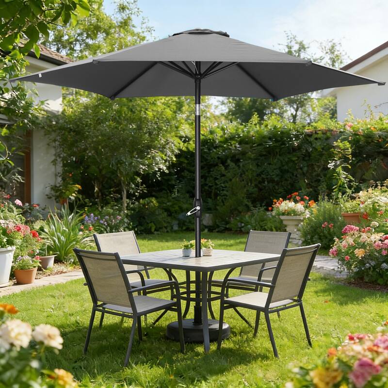 Ainfox 9ft Outdoor Patio Umbrella Without Base for Garden, Patio, Swimming Pool - Grey