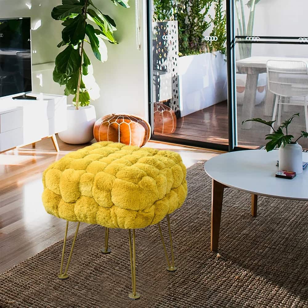 FoxFauxFur Pouf Stool