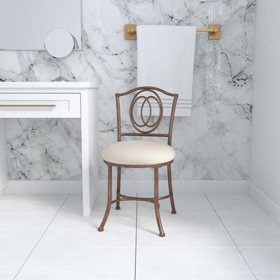 Hillsdale Furniture Emerson Metal Vanity Stool, Golden Bronze - Golden Bronze - 20" x 16" x 31"