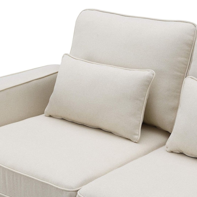 104" Linen Fabric Sectional Sofa Minimalist Style Couch for Living Room