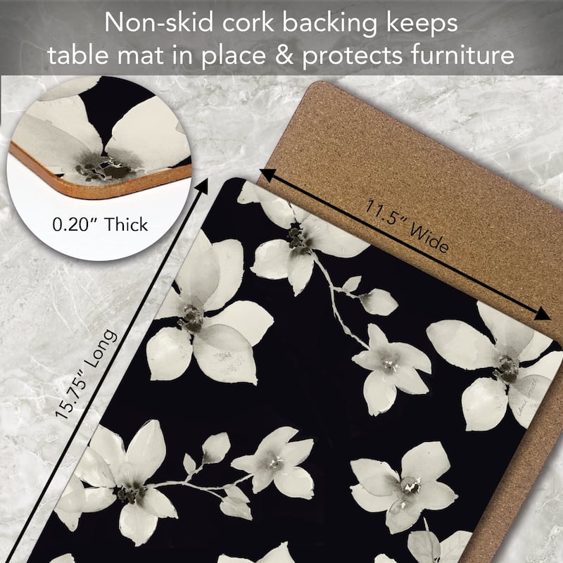 Hardboard Placemat, Moody Blooms, Set of 2, Made in the USA
