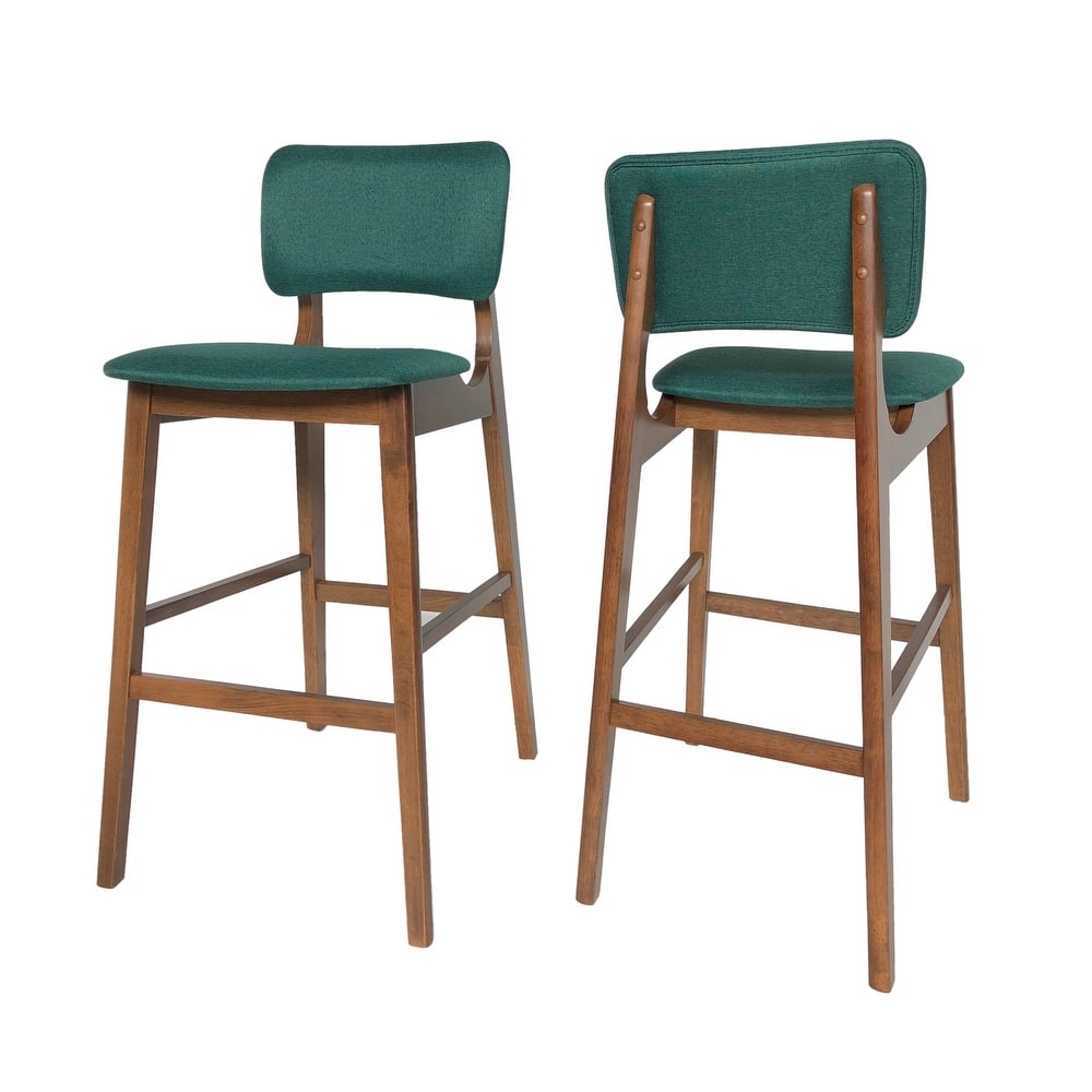 Fessenden 42-in. Upholstered-seat Wood Bar Chairs (Set of 2) by Christopher Knight Home