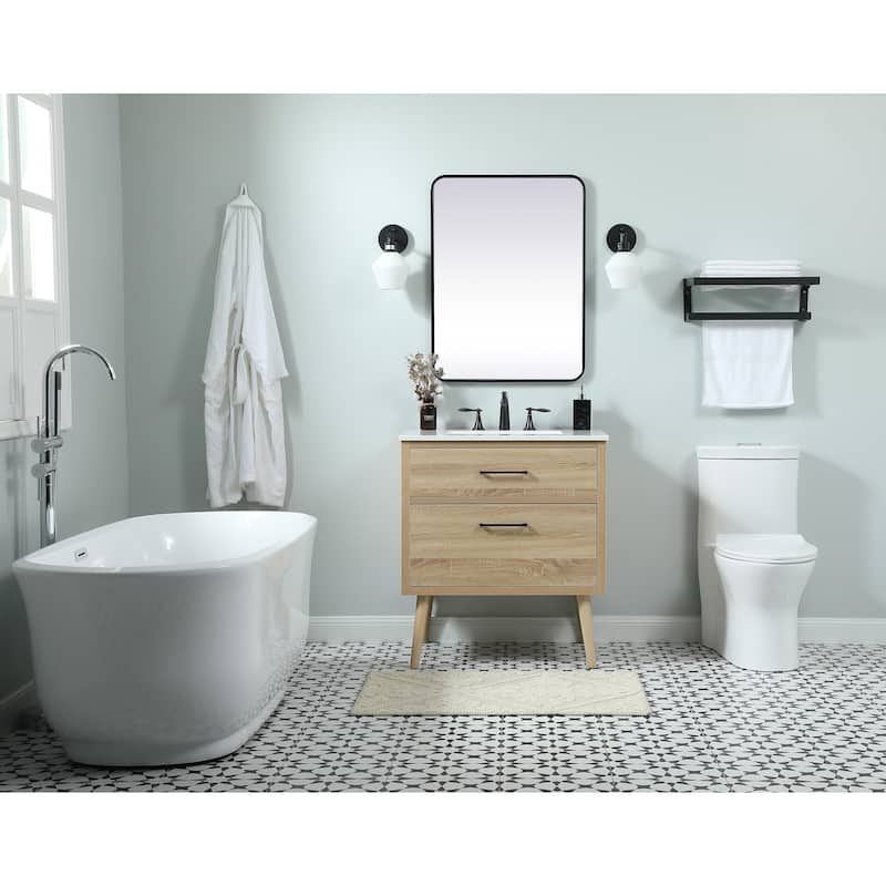 Nautical 18 - 30 Inch Single Bathroom Vanity - 30 Inches - Mango Wood
