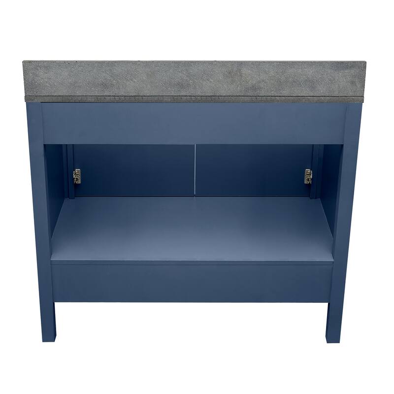 Nevado 37" Bathroom Vanity with Cultured Marble Vanity Top Sink in White with White Basin