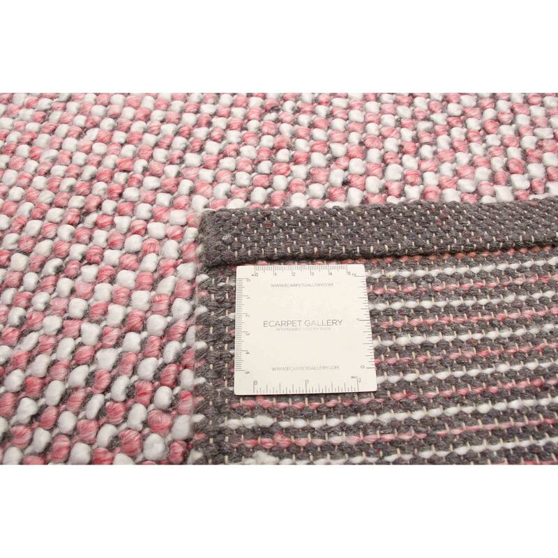 ECARPETGALLERY Braid weave Sienna Salmon Wool Rug - 5'0 x 8'1