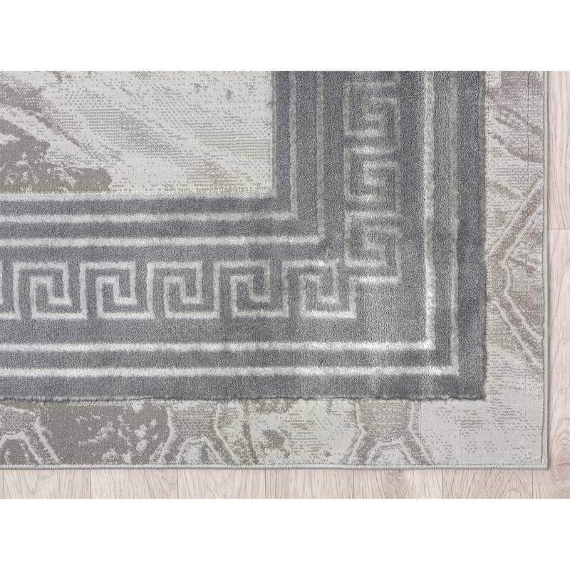 Ksamil Collection Abstract Border Area Rug