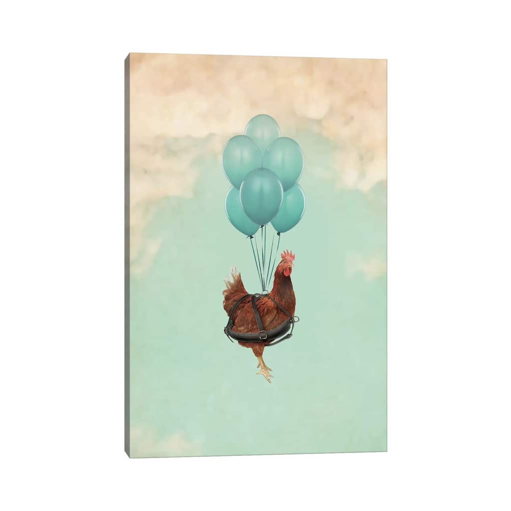 iCanvas "Chickens Can't Fly I" by Vin Zzep Canvas Print