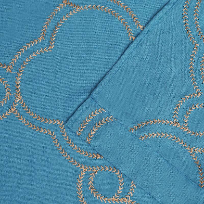 Superior Embroidered Sheer Grommet Curtain Panel (Set of 2) 52"x 84"