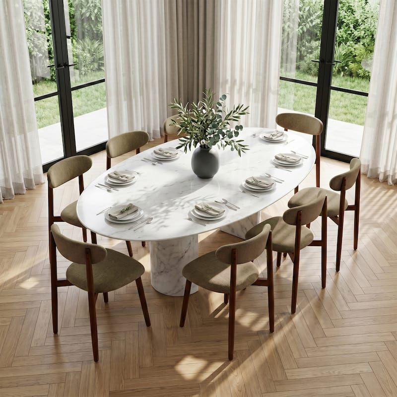 Modern Upholstered Linen Kitchen Dining Chair