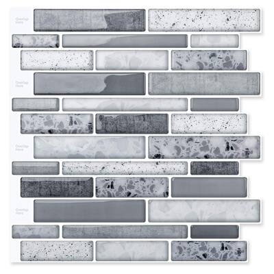 10-pack Stone Designed Peel and Stick Brick Kitchen Backsplash Self-Adhesive Wall Tile