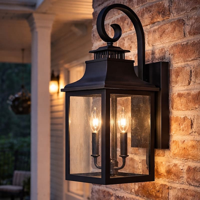 Morgan 2 Light Exterior Lighting in Black Finish - Black Finish