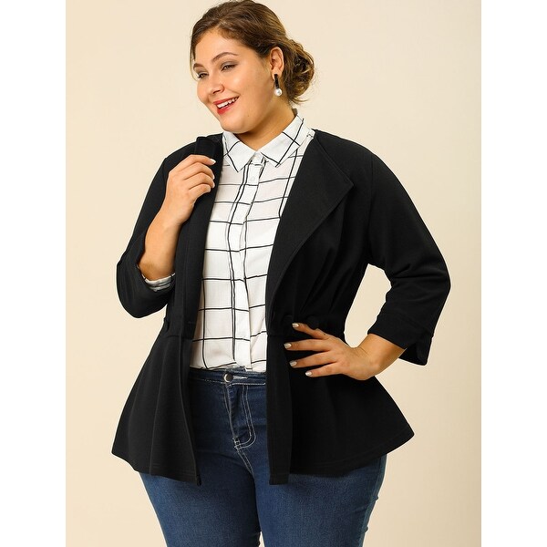 women's black blazer jacket plus size