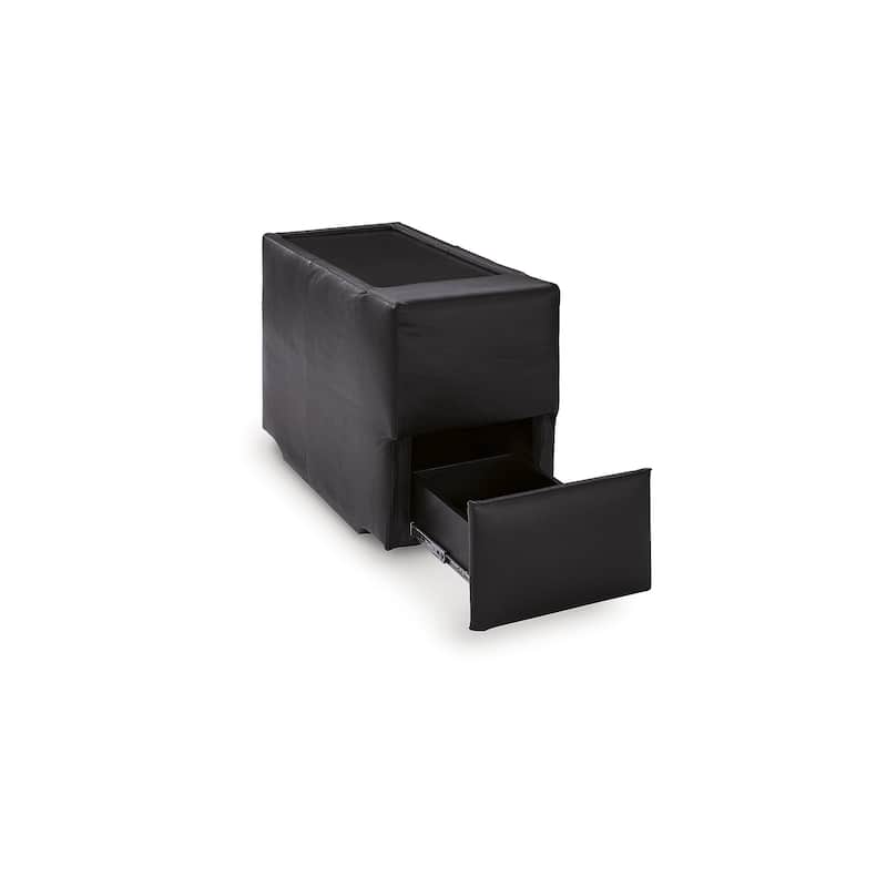 Signature Design by Ashley ModMax II Black 3-Piece Sectional Sofa with Storage Console - 93"W x 38"D x 36"H