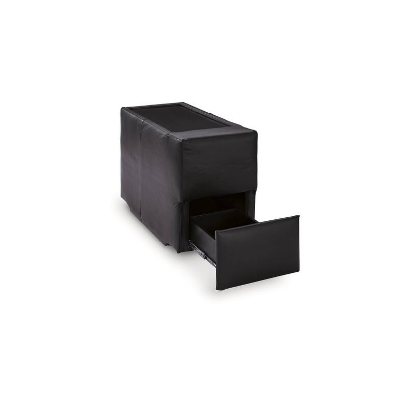 Signature Design by Ashley ModMax II Black 5-Piece Double Chaise Sectional with Storage Consoles - 144" W x 69" D x 36" H