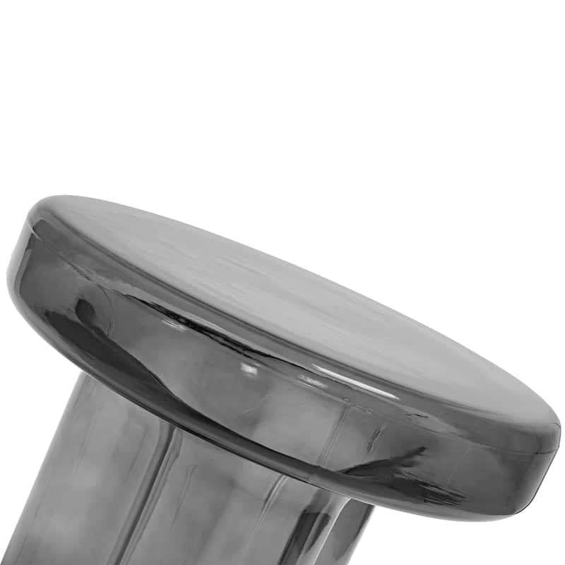 Modern Artistic Flower Glass Round Coffee Table Side Table