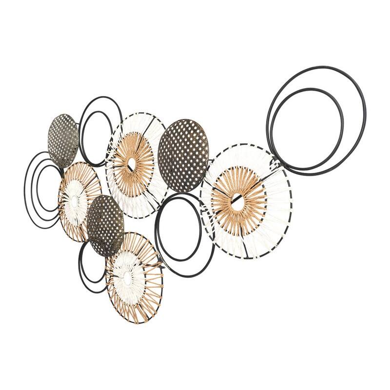 Maela Contemporary Abstract Plate Metal Wall Art - 25"H x 51"W x 3"D