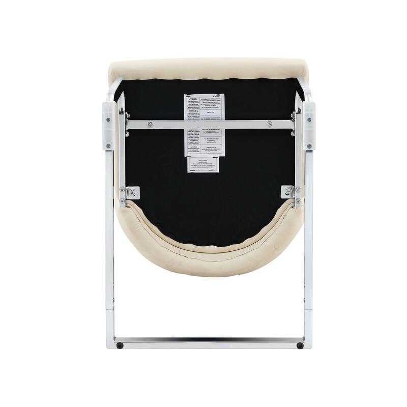 Dining Chairs Set of 2, Faux Leather Kitchen Chairs with Gold Mesh Texture, Silver Back Ring and Chrome Pull Handle